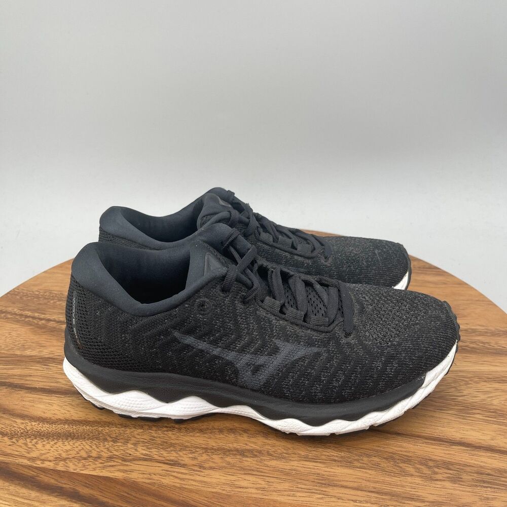 Mizuno Wave Sky Waveknit 3 Shoes Womens Size 7 Black Running Comfort Walking